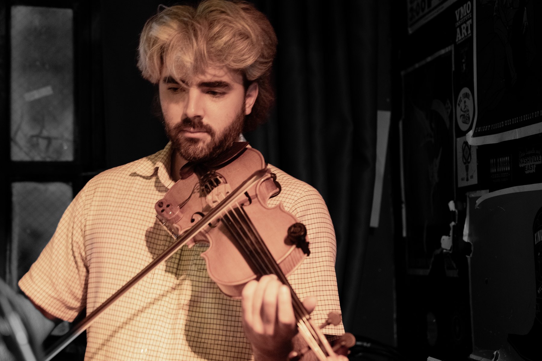 Fiddle player performing with Whippoorwill at Skinny Dennis